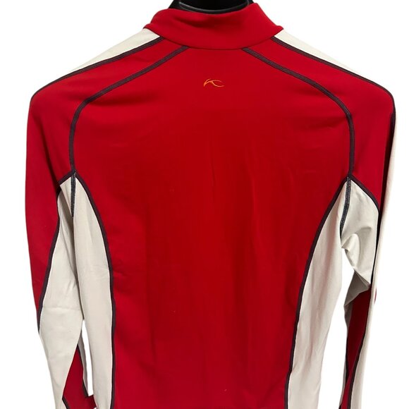 KJUS Systems Pullover Sweater 1/2 Zip Women’s Large Red Mock Neck Polyester - Picture 7 of 7